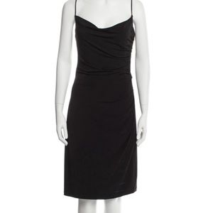 DAVID MEISTER• Black Cowl Neck Slip Dress